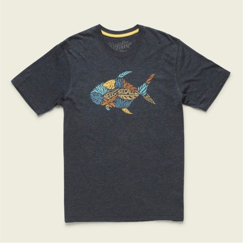 Howler Brothers Permit Foliage Charcoal Gray T Shirt Tee Heed the Call - XXLarge